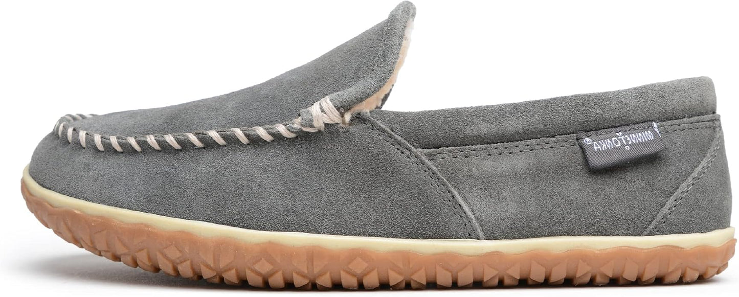 Minnetonka Men's Tilden Moccasin Suede Indoor and Outdoor Slippers