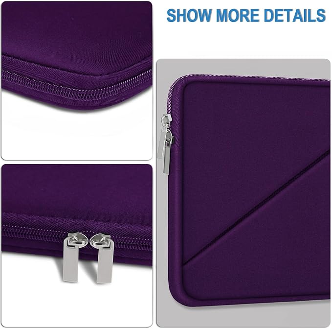Laptop Case 15.6 inch, Traveling Carrying Computer Bag with Zippered Pocket, Shockproof Protective Laptop Sleeve Compatible for Apple Notebook, HP, Dell, Acer, Asus, Lenovo, Purple