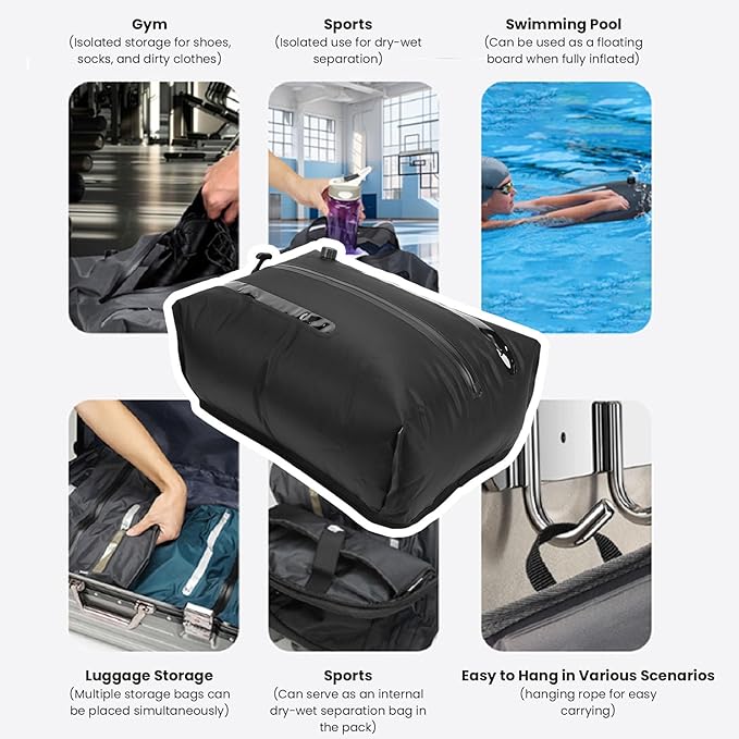 Vacuum Bags for Travel, Clothes Packing Reusable Compression Bag, Space Saver Vacuum Seal Packing Cubes, for Luggage, Backpacks, Suitcases (25L)