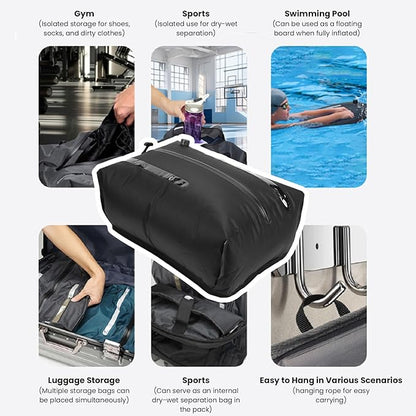 Vacuum Bags for Travel, Clothes Packing Reusable Compression Bag, Space Saver Vacuum Seal Packing Cubes, for Luggage, Backpacks, Suitcases (25L)