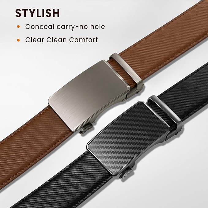 Zitahli Mens belt 2 Pack - Men Leather Belt Design for Work Business and Casual Golf Jeans-Men's Accessories Gifts for Men