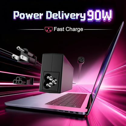 90W Universal Laptop Charger AC Adapter Replacement for Lenovo HP Dell ASUS Acer Samsung Sony Fujitsu Notebook Ultrabook Chromebook Latitude Inspiron Pavilion Power Supply Cord with 15 Tips