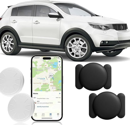Vehicle GPS Tracker,No Subscription Car Tracker Works with Apple Find My App(iOS Only),Real-Time Monitoring Hidden Tracking Device for Car,Van,Motorbike,Caravan,Motorcycle (Black,2PCS)