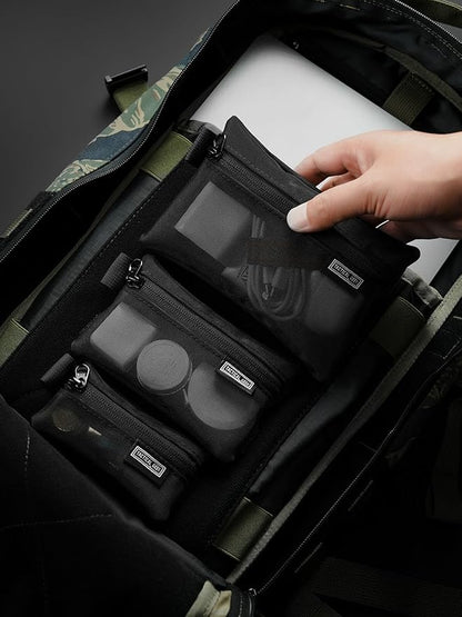 TACTICAL_GEEK Storage A5 EDC Storage Pouch Set, Molle EDC Gadget Pouch, Multi-Functional Utility Small Tool Pocket, Small Organizer for Daily Carry (Transparent Black)