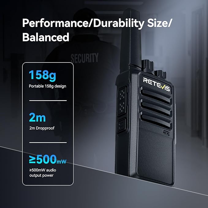 Retevis RT68 Walkie Talkies with Earpiece, Portable FRS Two-Way Radios Rechargeable, with 6 Way Multi Unit Charger, Hands Free, Long Range, Rugged 2 Way Radios 6 Pack for Adults School Church