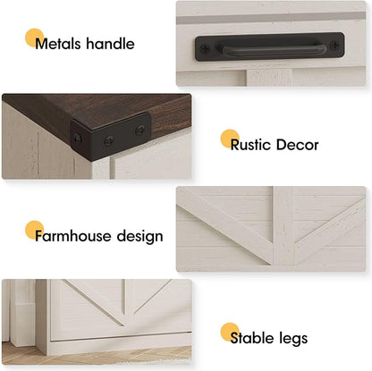 Shoe Cabinet with 3 Flip Drawers & 2 Drawers,Freestanding Shoe Storage Cabinet for Entryway,Farmhouse Narrow Slim Organizer Rack for Foyer,Hallway,White