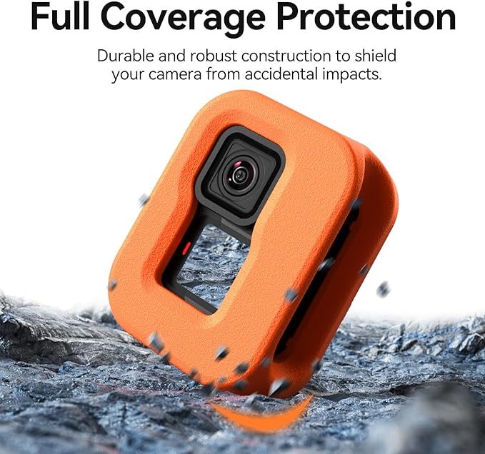 TELESIN Floaty Case for GoPro Hero 13/12/11/10/9 Black, Suitable for Snorkeling, Surfing, Water Skiing Wakeboarding Floating Protective Cage housing Shell Cover Action Camera Accessories