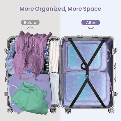 Cambond Compression Packing Cubes for Travel Women - Expandable Travel Bags Luggage Organizers Travel Essentials Compression Cubes for Travel Carry on Suitcases Organizer