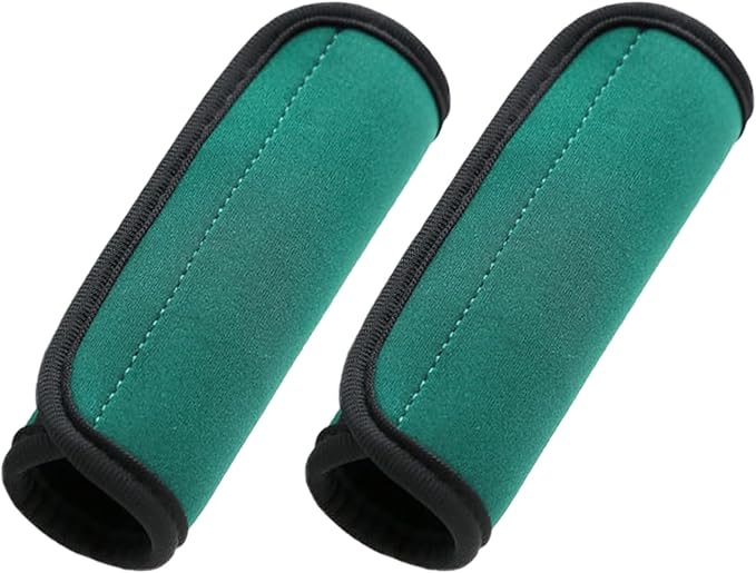 Luggage Handle Wraps, Soft Travel Bag Handle Cover, Padded Handle Grip, Suitcase Tags Identifiers for Travel Accessories, Green, 2pcs