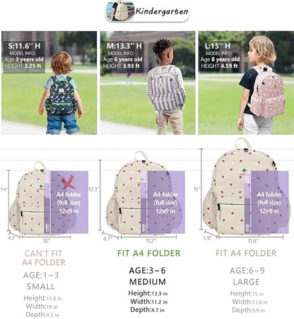 Kids' Backpacks for Girls & Boys - Kindergarten to Elementary School, Small Child Toddler Backpack, 14" H, Ages 3-6