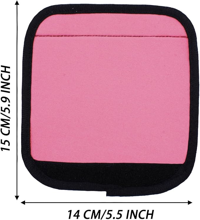 Luggage Handle Wraps, Soft Travel Bag Handle Cover, Padded Handle Grip, Suitcase Tags Identifiers for Travel Accessories, Pink, 2pcs