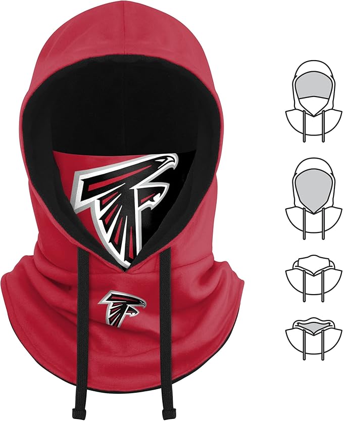 NFL Team Logo Team Color Drawstring Winter Cap Hooded Gaiter Balaclava Face Cover