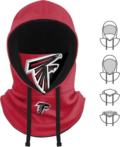 NFL Team Logo Team Color Drawstring Winter Cap Hooded Gaiter Balaclava Face Cover