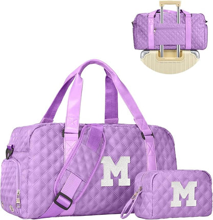 Personalized stocking stuffers, Duffle Bag Women Girls Gift: Letter Carry on bags, Dance Cheer bag Sports for Girl, Kid Gymnastics Bags, Birthday Gifts for Grandkids Girls Teens