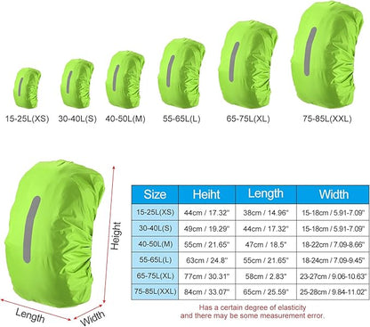 PATIKIL Waterproof Backpack Rain Cover, Non-Slip Backpack Cover with Vertical Reflective Strap Stay Dry for Hiking, Camping, Hunting