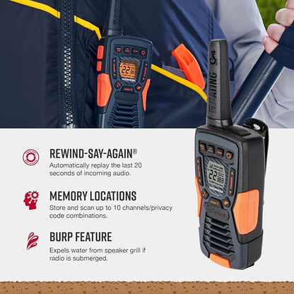 3-Pack Bundle of Cobra ACXT1035R FLT Floating Walkie Talkies