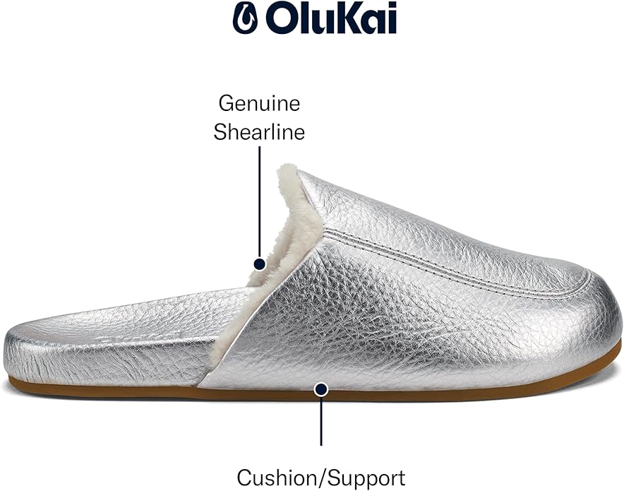 OLUKAI Konea Women’s Shearling Leather Slipper, Comfortable & Soft Mule, Versatile House Shoe for Lounge Wear & Everyday