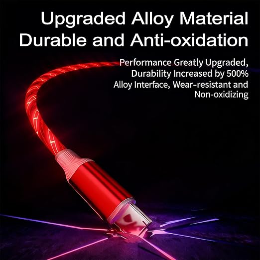 USB Cable PD Fast Charger Lighted Up (USB C to C Starry Red) Mobile Phone Data Cable, Charging Cable, Supports Data Transfer, 39-inch, TPE Material, Compatible with Almost All Type-C Devices