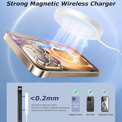 [Apple MFi Certified] Magnetic Charger,Wireless Charger Fast Charging 2Pack 6FT USB C Plug Mag-Safe Magnet Magvolt Pro Pad Chargers for iPhone Air/17 Pro Max/17/16E/16 Pro/16 Plus/15/14/13/12/AirPods