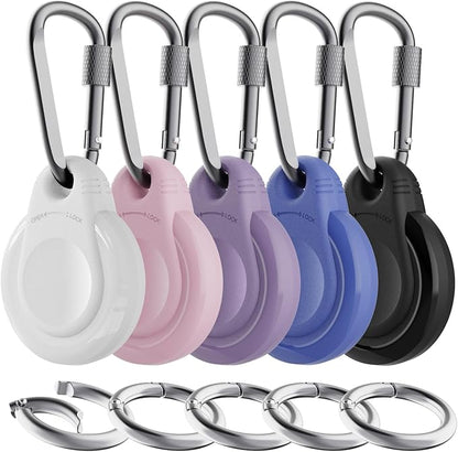 Waterproof Holder for AirTag Keychain Lock Case for Apple AirTags Keyring Durable Lightweight Cover for AirTag for Keys Kids Luggage Backpacks Pet Collar Multicolor 5Pack