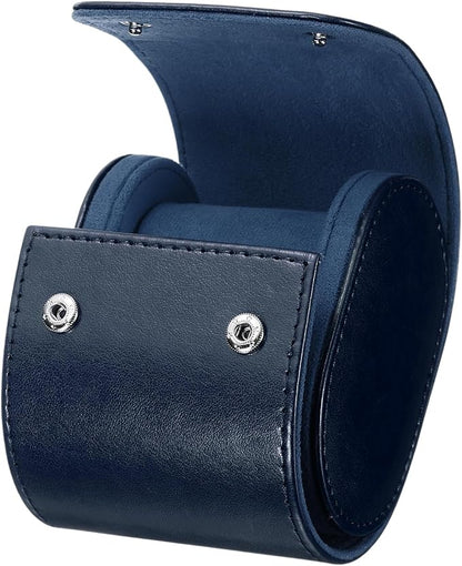 HARFINGTON Watch Roll Travel Case Single Slot Portable Leather Watch Case for Men and Women, Watches Storage Organizer with Removable Pillows for Traveling, Display, Home Storage, Blue