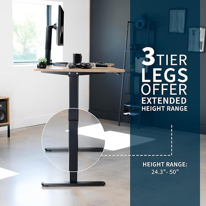 VIVO Electric 63 x 32 in Dual Motor Standing Desk, Memory Height Adjustment, 2B Series, Reclaimed Wood Top Black Frame, DESK-KIT-2B1P