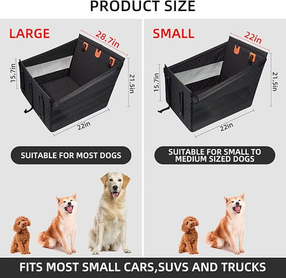 Medium Dog Car Seat,Back Seat Extender for Dogs,Waterproof Large Dog Seat Cover for Backseat, Pet Bed for Car Hammock(Grey-s)