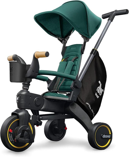 Doona Liki Trike S5, Racing Green - 5-in-1 Compact, Foldable Tricycle - Suitable for Toddlers 10 to 36 Months