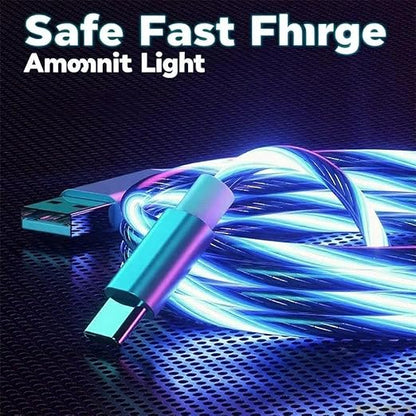 USB Cable PD Fast Charger Lighted Up (USB A to C Blue),Mobile Phone Data Cable, Charging Cable, Supports Data Transfer, 39-inch, TPE Material, Compatible with Almost All Type-C Devices.