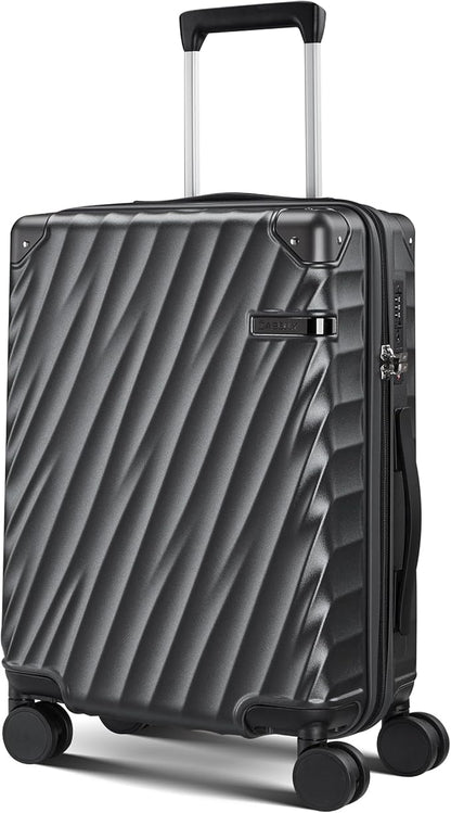 Carry On Luggage, PC Hardside Expandable Luggage with Spinner Wheels,Lightweight 20 Inch Suitcase with TSA Lock,YKK Zippers,Charcoal Metallic (Gray) ﻿ ﻿