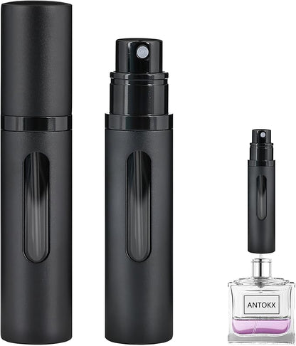 Perfume Travel Refillable Bottle - 5ML Pocket Perfume Atomizer, Travel Perfume Atomizer, Portable Perfume Sprayer for Women and Men (Black)