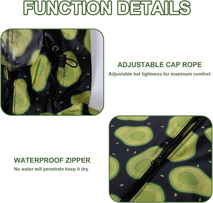 Hooded Rain Ponchos for Adult - Rain Coat and Rain Jacket with Waterproof Pocket and Zipper