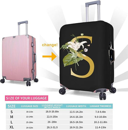 Decorative S Suitcase Protectors Elastic Washable Luggage Covers With Concealed Zippers For 18-32 Inch Luggage (Size S: Fits 18-21 Inch)