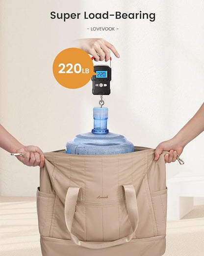 LOVEVOOK Travel Duffle Bag,Puffer Weekender Bags For Women with Shoe Compartment,42L Carry On Duffel Bags For Airplanes,Hospital Bag for Labor and Delivery,Overnight Bag 2Pcs Set