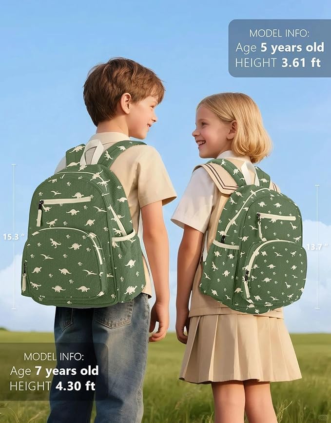 Corduroy Toddler Backpack for Boys 2-5, Cute Kids Backpacks Boys - Preschool Kindergarten Backpack 13.7" H Fit Folder