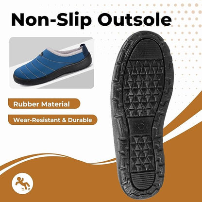 Mishansha Mens Womens House Slippers Warm Fur Lined Winter House Shoes Slip on Cozy Indoor Outdoor Slipper