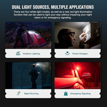 OLIGHT Perun 2 Mini Headlamp 1100 Lumens LED Head Flashlight, Rechargeable Headlight with Red Light Option, Great for Working, Hiking, Camping and Climbing (Orange Cool White: 5700~6700K)