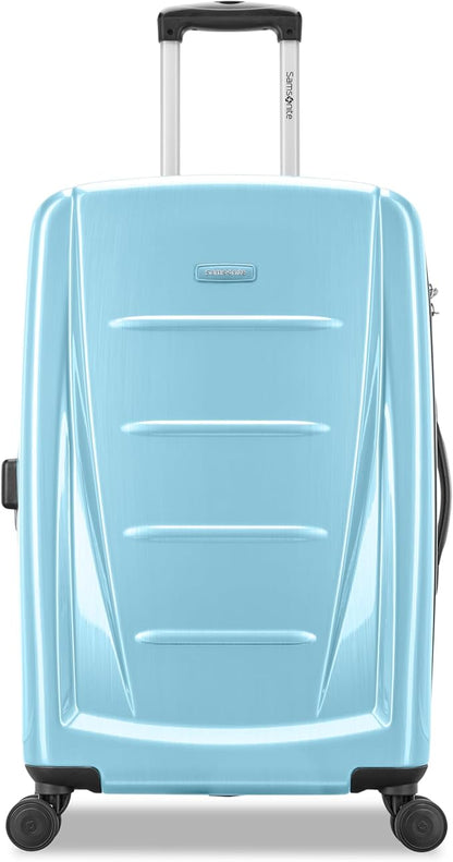 Samsonite Winfield 2 Hardside Expandable Luggage with Spinner Wheels, Ice Blue, Checked-Medium 24-Inch