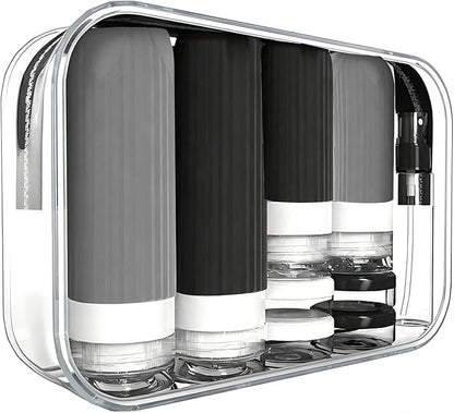 16 Pack 3.4oz Portable Travel Bottles, TSA Approved Leak-Proof Silicone Toiletry Containers, Refillable Squeezable for Shampoo, Conditioner, Cologne, Perfume & Lotion – On-the-Go Essentials