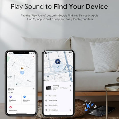 ATUVOS Dual System Air Card Tag Pro 2 Pack, Rechargeable Wallet Tracker Work with Android Google Find Hub or iOS Apple Find My APP (Huawei not Supported), Bluetooth Finder Locator for Wallet/Luggage