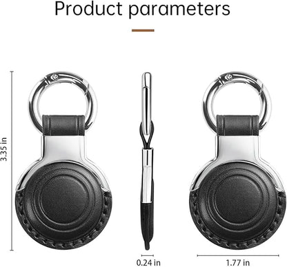 Genuine Leather All-in Package for Airtag Holder Designed for Apple for Airtags Keychains.Compact Design with Key Rings for Added Convenience and Protective Casing for Airtag (Multicolor-3