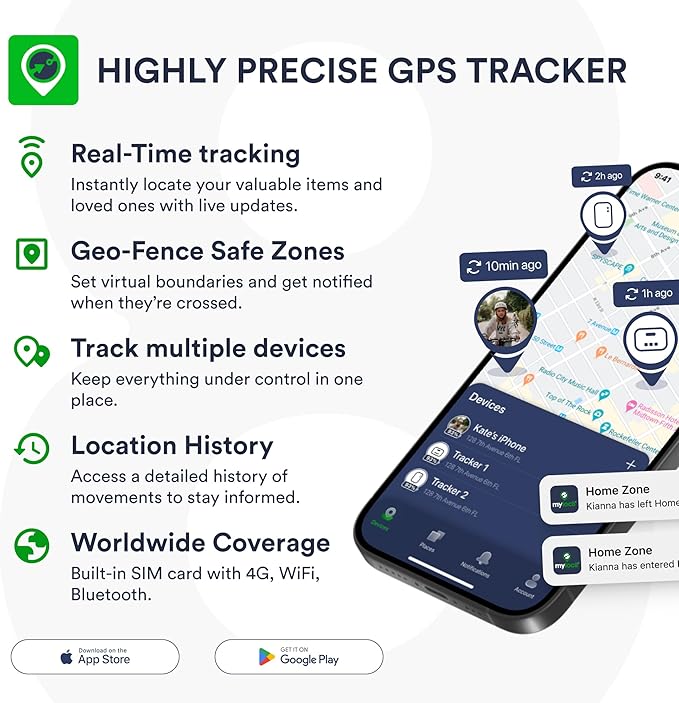 GPS Tracker for Vehicles with Magnet– 4G LTE Real-Time Location Device with App, Long Life Battery – Anti-Theft GPS Tracker for Car, Motorcycle, Scooter, Bike - (4-Mo Subscription Included)
