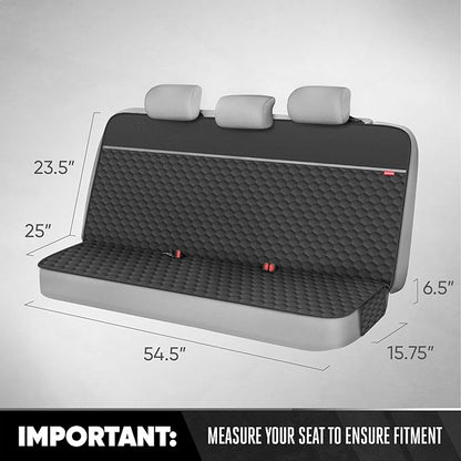 Motor Trend Dog Car Seat Cover for Back Seat - Waterproof Non-Slip Scratch-Resistant Back Seat Pet Cover for Dogs - Universal Fit Dog Accessories for Cars, Trucks, SUV, & Vans - Black
