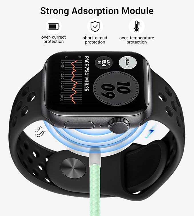 Temdan for Travel Vacation Essentials,3 in 2 USB C Cable for Apple Watch Charger/iPhone 16 Charger/Lightning,Multi Charging Cable Cord,Camping Essentials,Designed for iWatch & iPhone 16-12-4FT Green