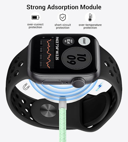 Temdan for Travel Vacation Essentials,3 in 2 USB C Cable for Apple Watch Charger/iPhone 17 Charger/Lightning,Multi Charging Cable Cord,Camping Essentials,Designed for iWatch &iPhone 16-12-5FT Green