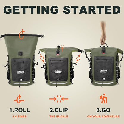 Waterproof Backpack Dry Bag 35L/55L/85L – Heavy Duty Roll-Top Hiking Backpack for Travel, Kayaking, Boating, Camping, Rafting and Fishing