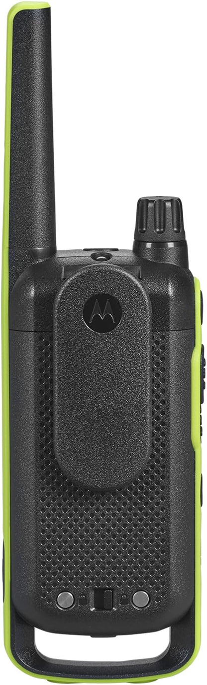 Motorola Solutions T803 Waterproof IP54 Two Way Radio Walkie Talkie 35 mi. Bluetooth w/Charging Dock 2-Pack (Lime Green)