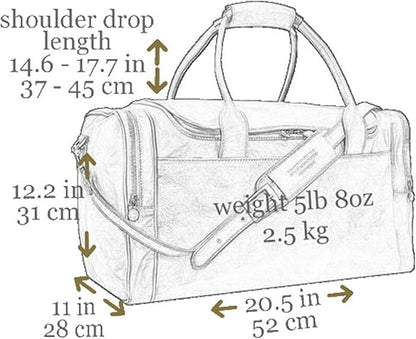 Leather Duffel Bag Weekend Bag Gym Large Travel Bag - Time Resistance