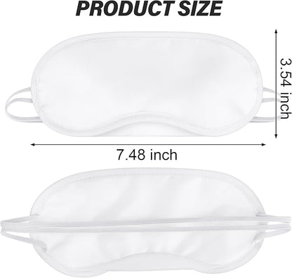 Aneco 50 Pieces Blindfold Sleep Mask Bulk Eye Mask Shade Cover with Nose Pad and Adjustable Strap for Travel Sleep Game Party Supplies, White