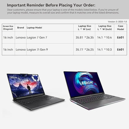Smatree 16 inch Laptop Sleeve for Lenovo Legion 7 Gen 7, for Legion 7i Gen 9 Laptop Bag with Accessory Pocket, YKK Zipper, Patented Super Corner Design (E601)